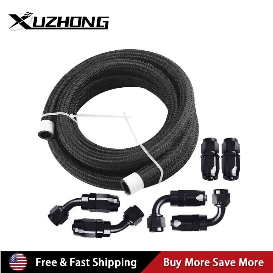 20FT Nylon Braided Fuel Line 6AN Oil/Gas/Fuel Hose End Fittings Kit US