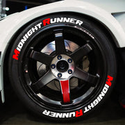 Midnight Runner Car Tire Decorative Sticker Pvc Waterproof Sectional Decal No Glue One Set for Four Tires