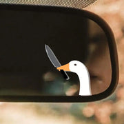 Funny Goose with Knife Waterproof Vinyl Decal