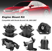 6-Piece Engine Motor & Transmission Mount Set for 2003-2007 Honda Accord 2.4L Auto