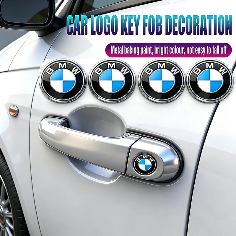 Round Car Key Emblem Badge Stickers for BMW – 2, 5 or 10 Pieces
