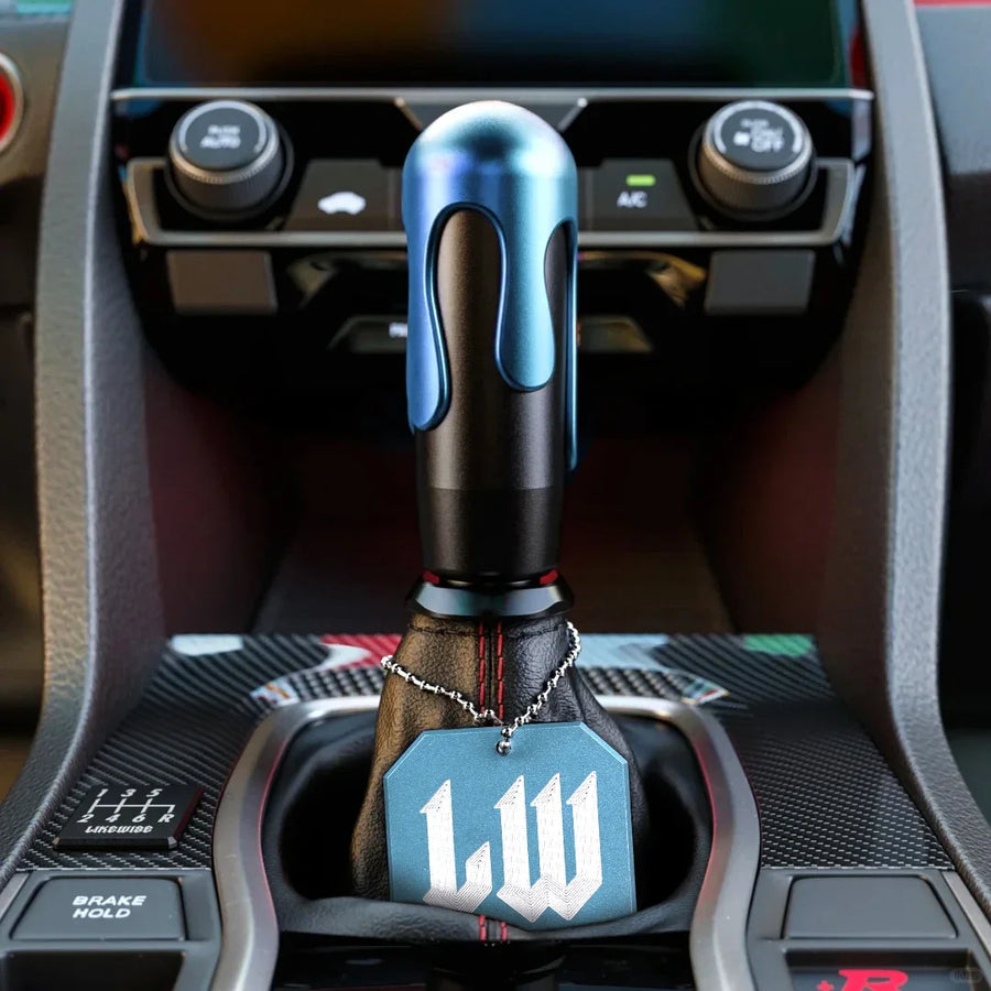 Likewise-Style Metal Gear Shift Badge & Key Ring