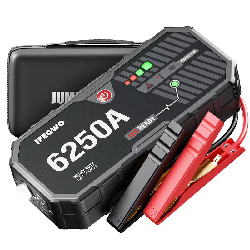 6000A/6250A 12V Portable Car Jump Starter and Power Bank