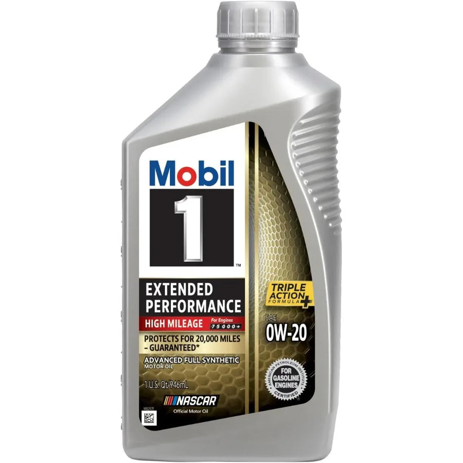 Mobil 1 Extended Performance High Mileage 0W-20 Motor Oil, 1 Quart Case of 6