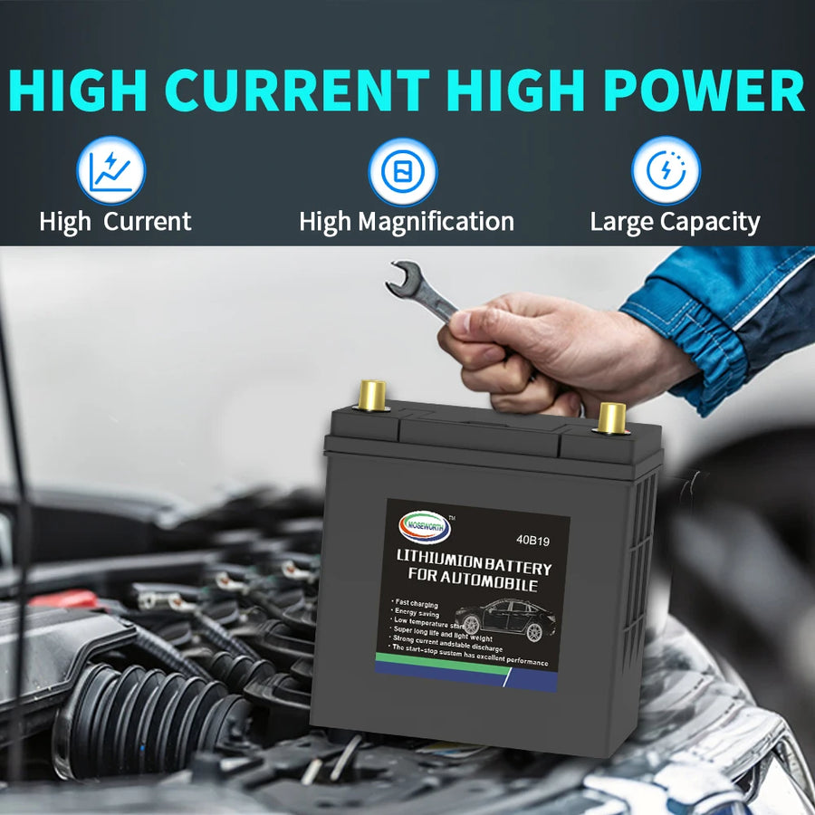 40B19 12.8V 20Ah LiFePO4 Automotive Battery - 680 CCA