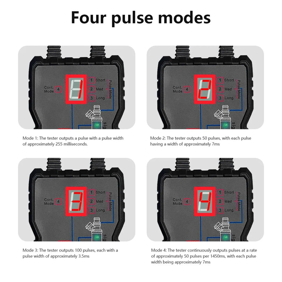 Fuel Injector Cleaning and Testing Kit with 4 Pulse Modes