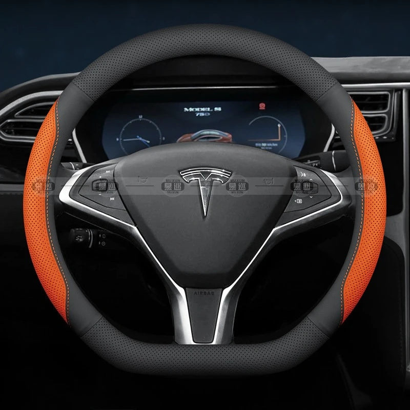 Nappa Steering Wheel Cover for Tesla