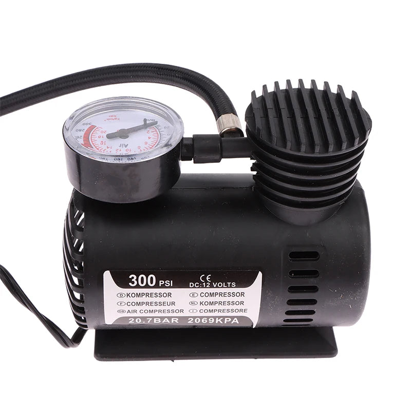 Portable 12V 300 PSI Mini Tire Inflator Air Compressor – 15 LPM