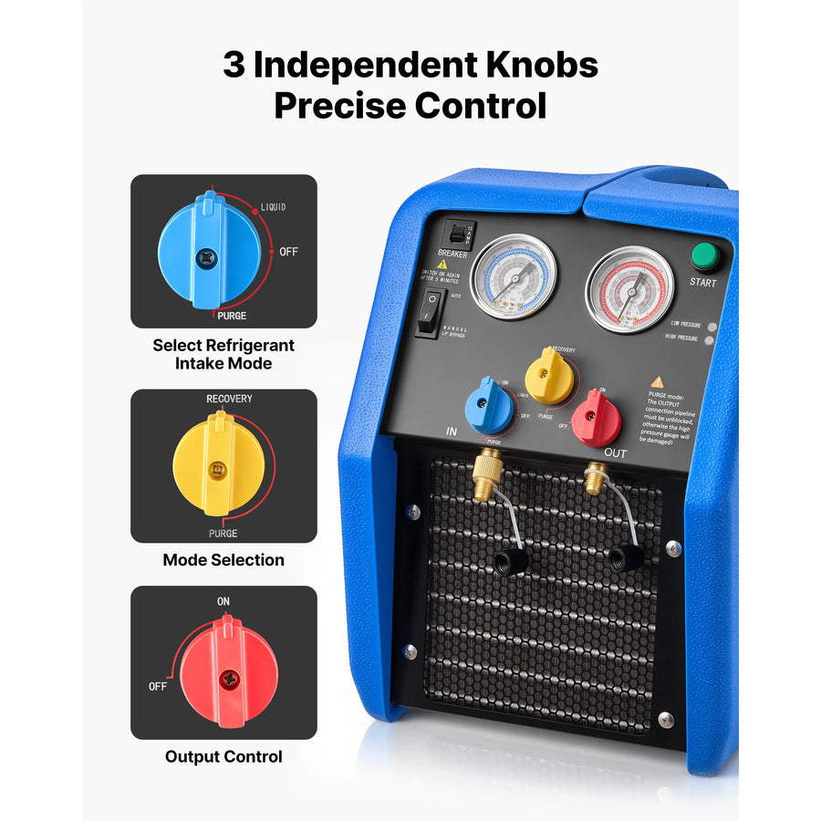 3/4 HP Portable Refrigerant Recovery Machine – A1/A2L