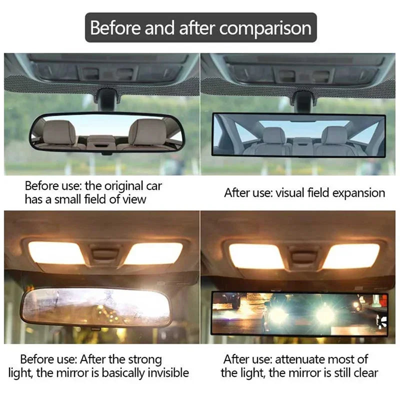 280 mm Clip-On Panoramic Wide-Angle Rearview Mirror