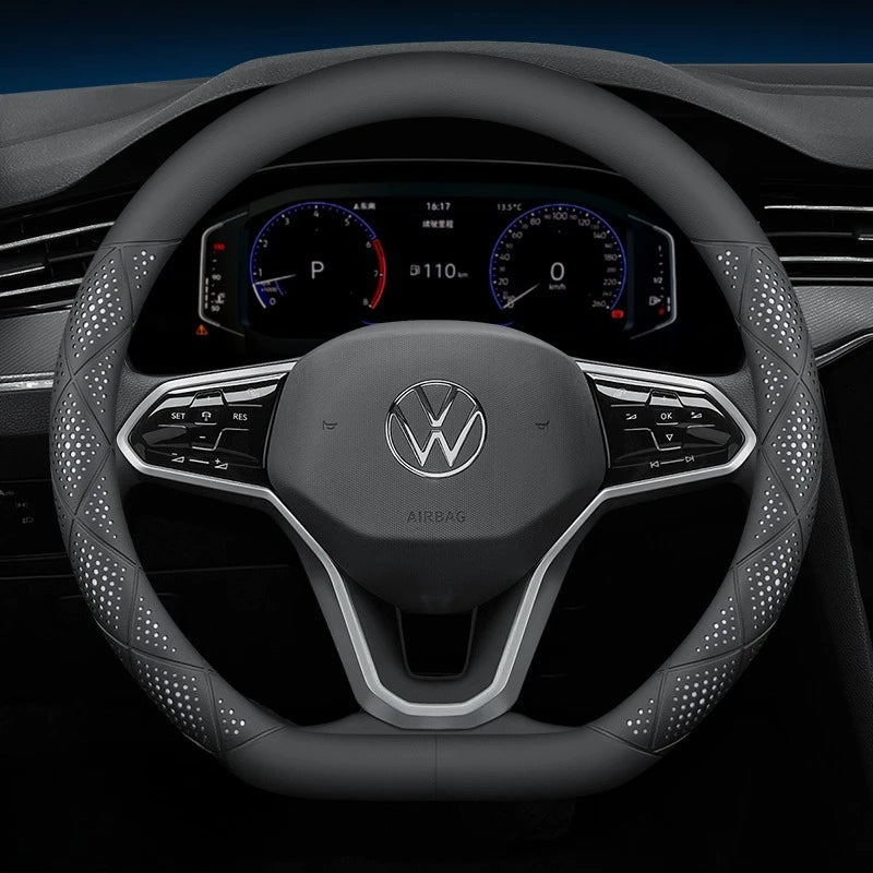 Microfiber 38CM Steering Wheel Cover for Volkswagen Golf Passat Tiguan Touareg Arteon ID.3 ID.4