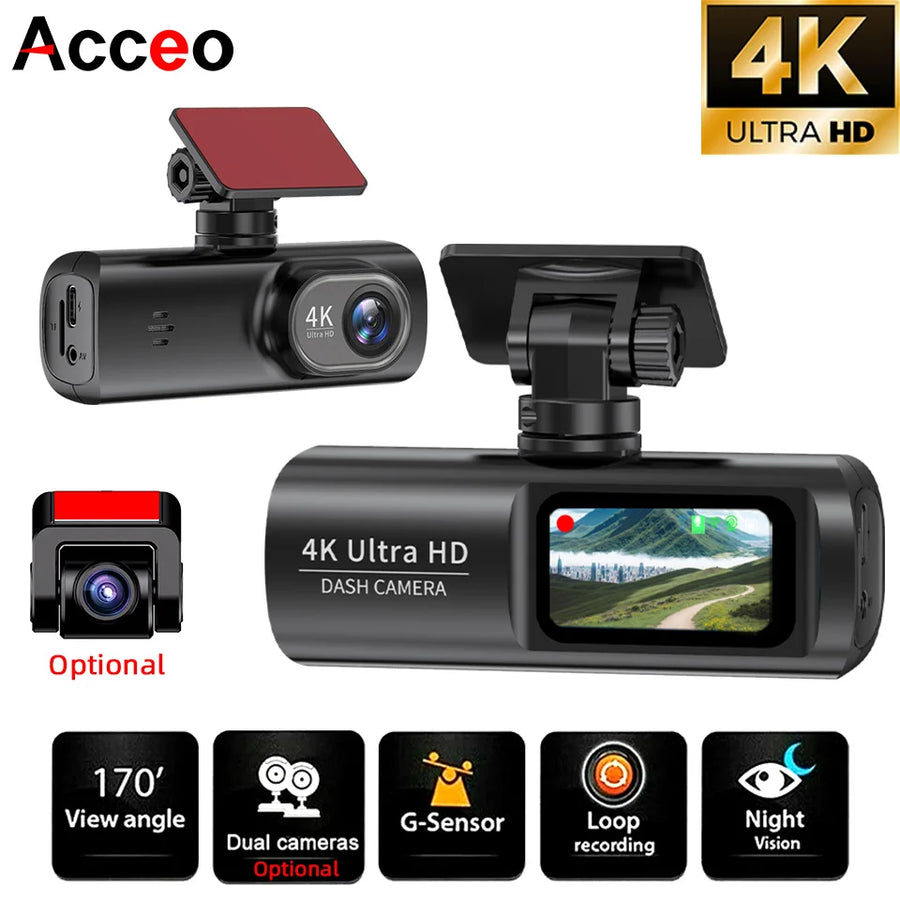 4K Dual Dash Cam with Wi-Fi App Control