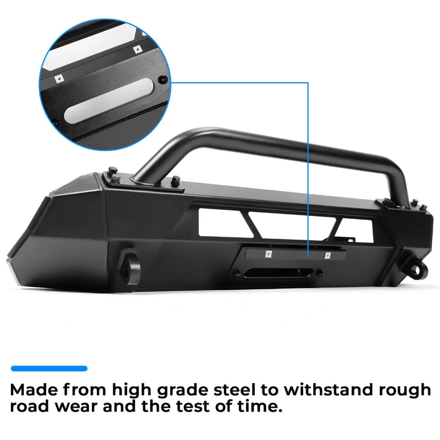 Steel Stubby Front Winch Bumper for 2016–2023 Toyota Tacoma