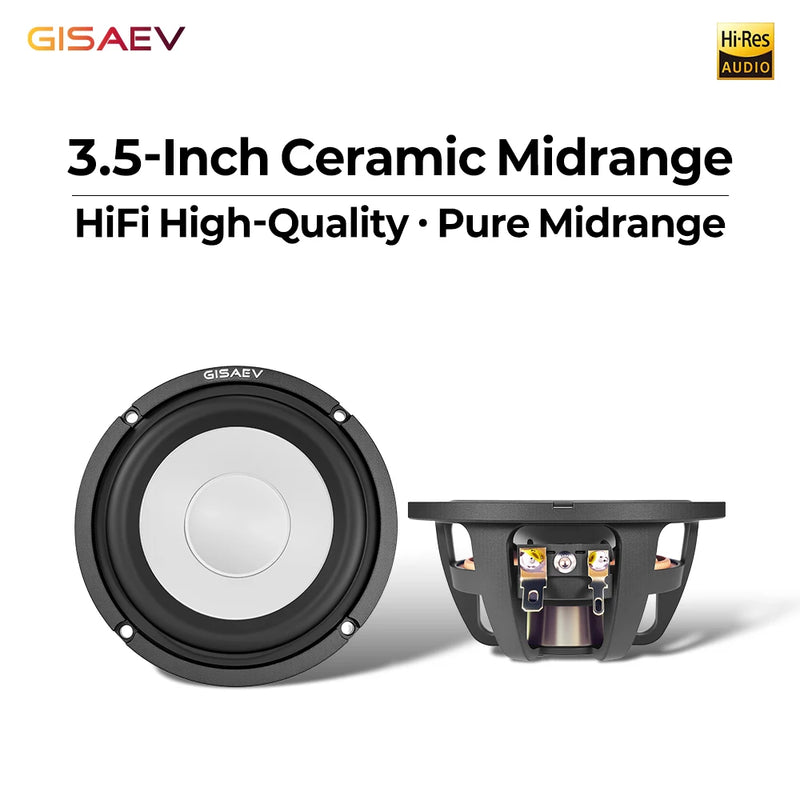 MID350C 3.5-Inch Ceramic Midrange Car Speakers – 120W