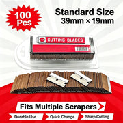 39 mm Replacement Razor Scraper Blades, 100 per Box