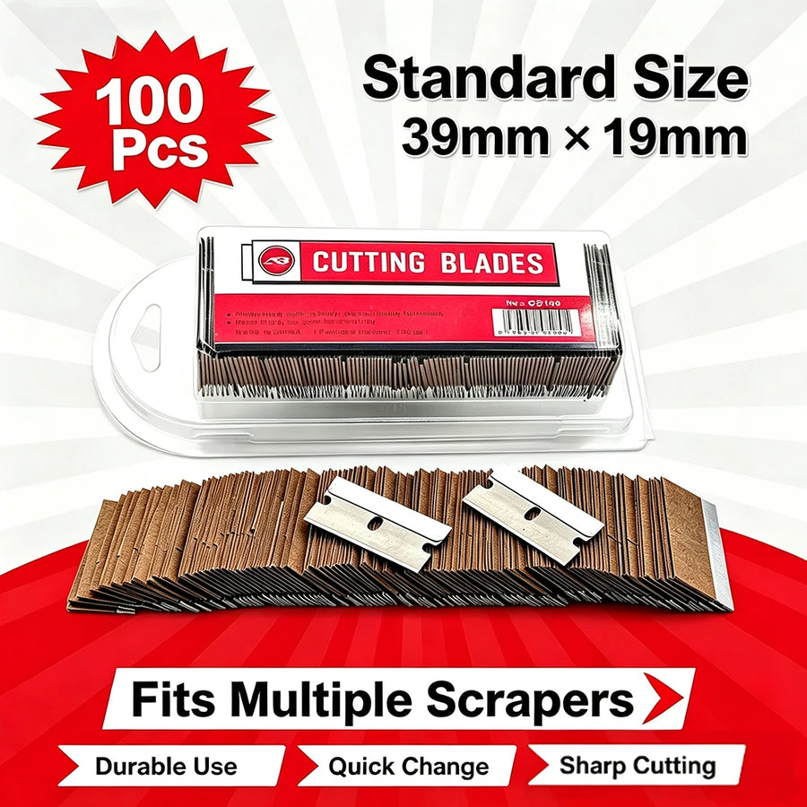 39 mm Replacement Razor Scraper Blades, 100 per Box