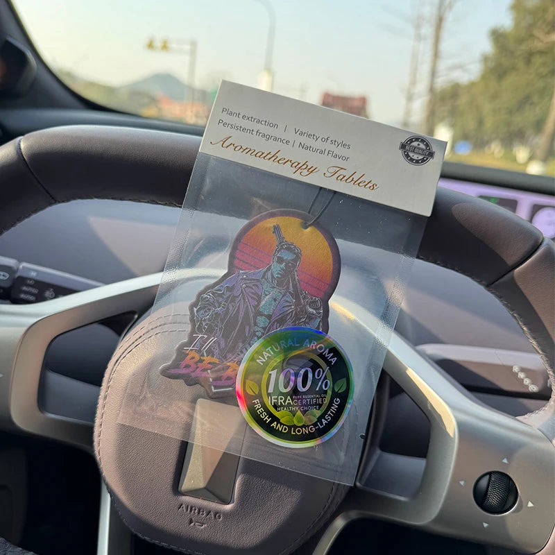 Retro Synthwave Terminator I'll Be Back Hanging Car Air Freshener