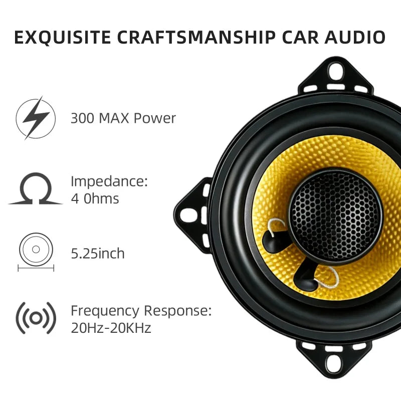 4-Inch 300W 2-Way Coaxial Car Speakers