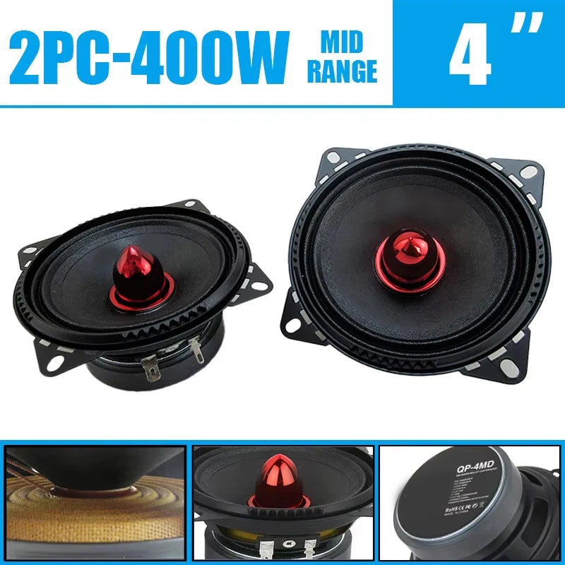 4-Inch 400W Midrange Car Speakers