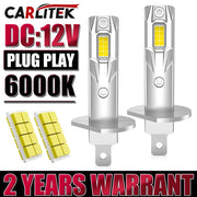 2-Piece H1 LED Headlight Bulb – 6000K, CANBUS