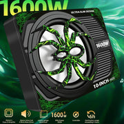 10-Inch 1600W Powered Under-Seat Car Subwoofer with Bass Remote