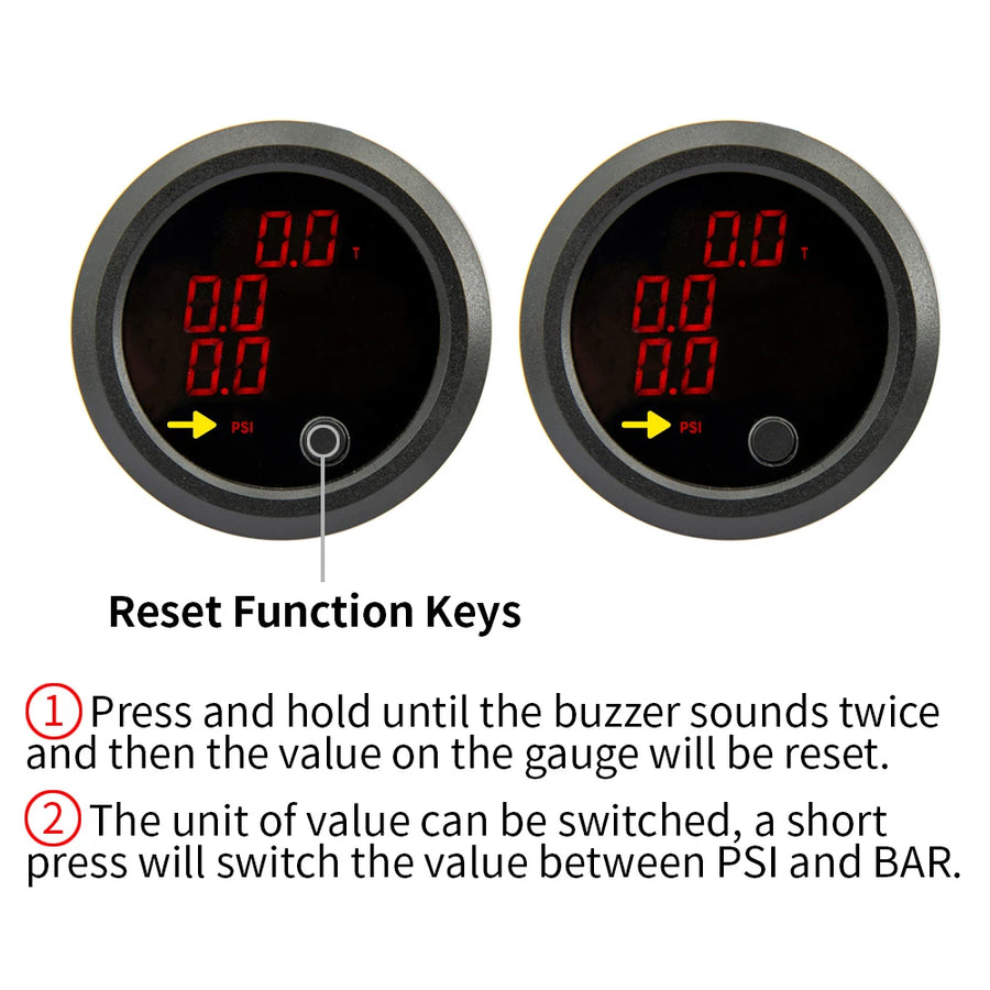 Digital Air Suspension Pressure Gauge with Sensors