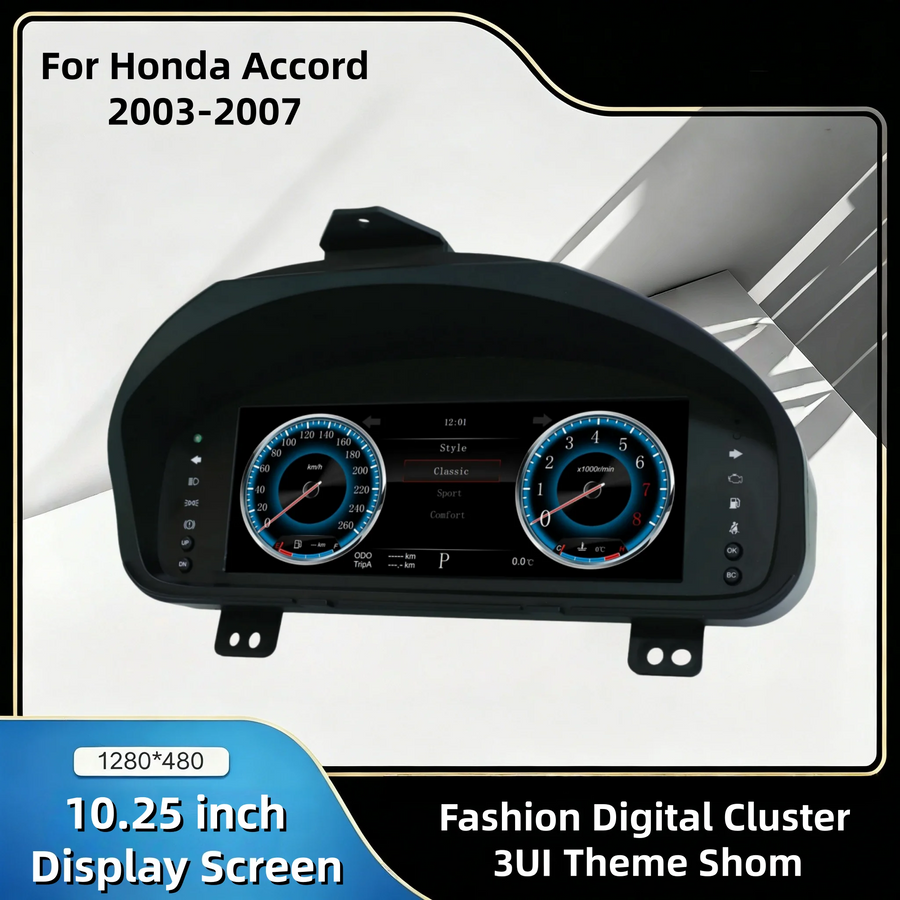10.25-Inch Digital Gauge Cluster for Honda Accord 2003–2007