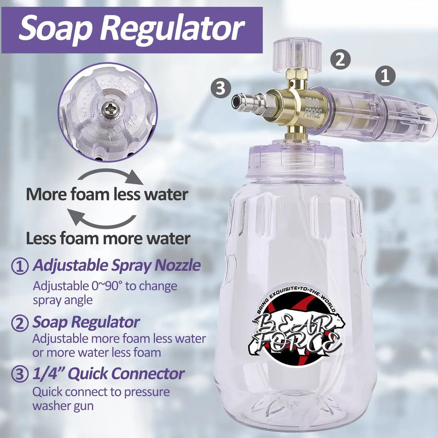 Pressure Washer Foam Cannon with 1/4-Inch Quick Connector