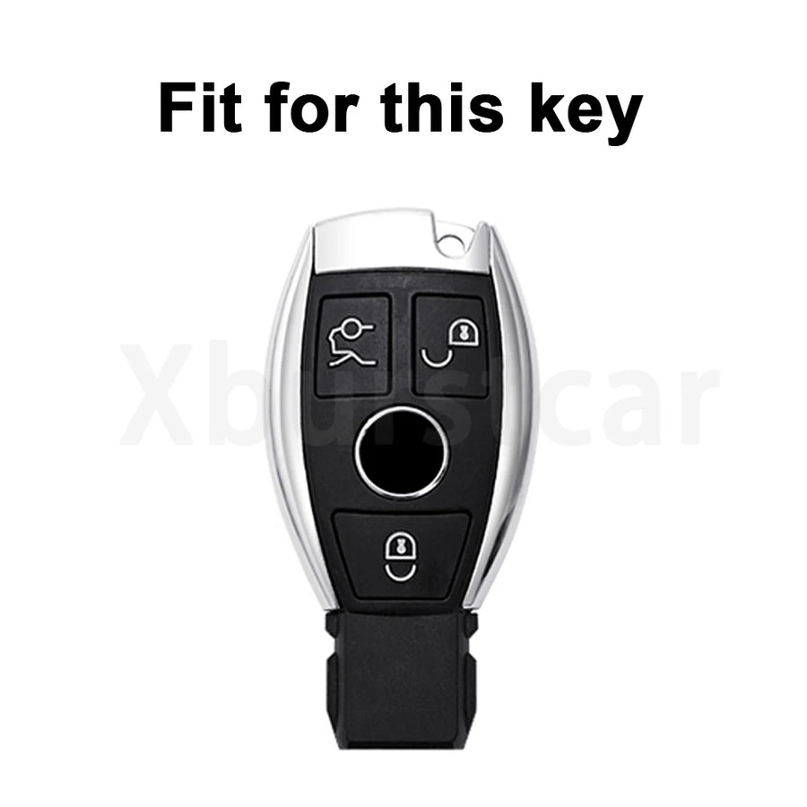 Leather TPU Car Key Case Cover for Mercedes-Benz
