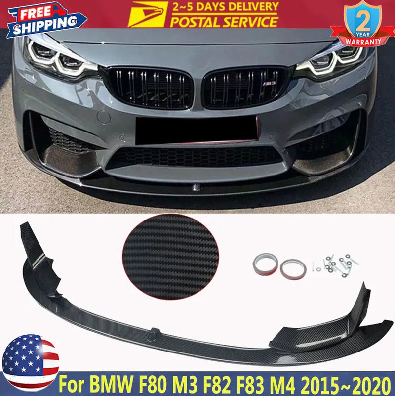 Carbon-Look Front Bumper Lip for BMW M3/M4 F80/F82/F83 2015-2020