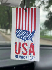 USA Memorial Day Patriotic Hanging Car Air Freshener