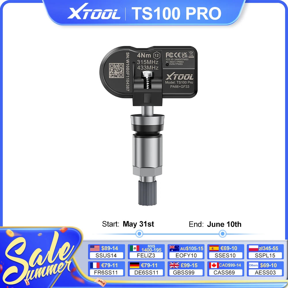 Xtool Programmable TPMS Sensor (433MHz + 315MHz)