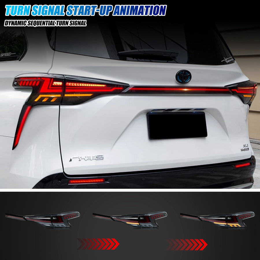 Toyota Sienna LED Tail Light Set with Center Lamp – 2021–2025