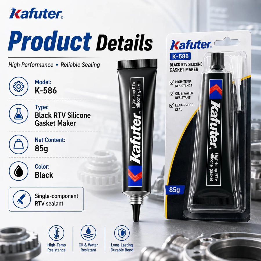 Kafuter K-586 Black High-Temp RTV Silicone Gasket Maker