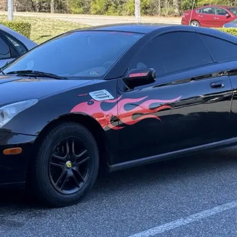 4-Piece Flame Stripe Car Door and Body Decal Set
