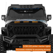 LED Hood Protector Stone Guard for 2018–2026 Jeep Wrangler JL/Gladiator JT