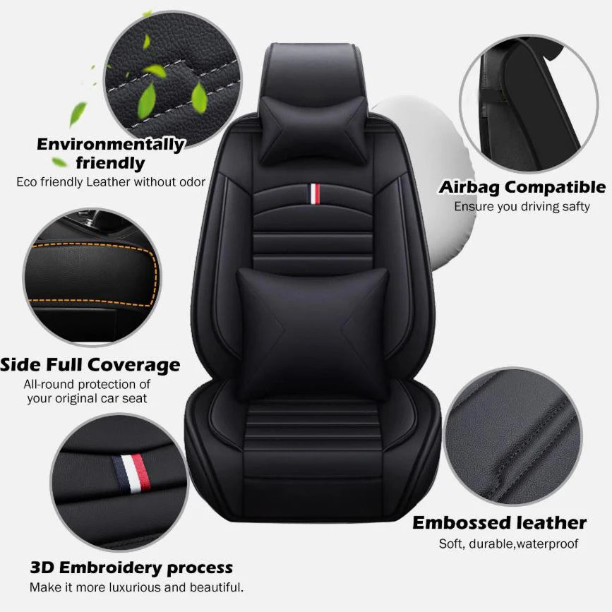 5-Seat Leather-Look Car Seat Cover Set for Subaru