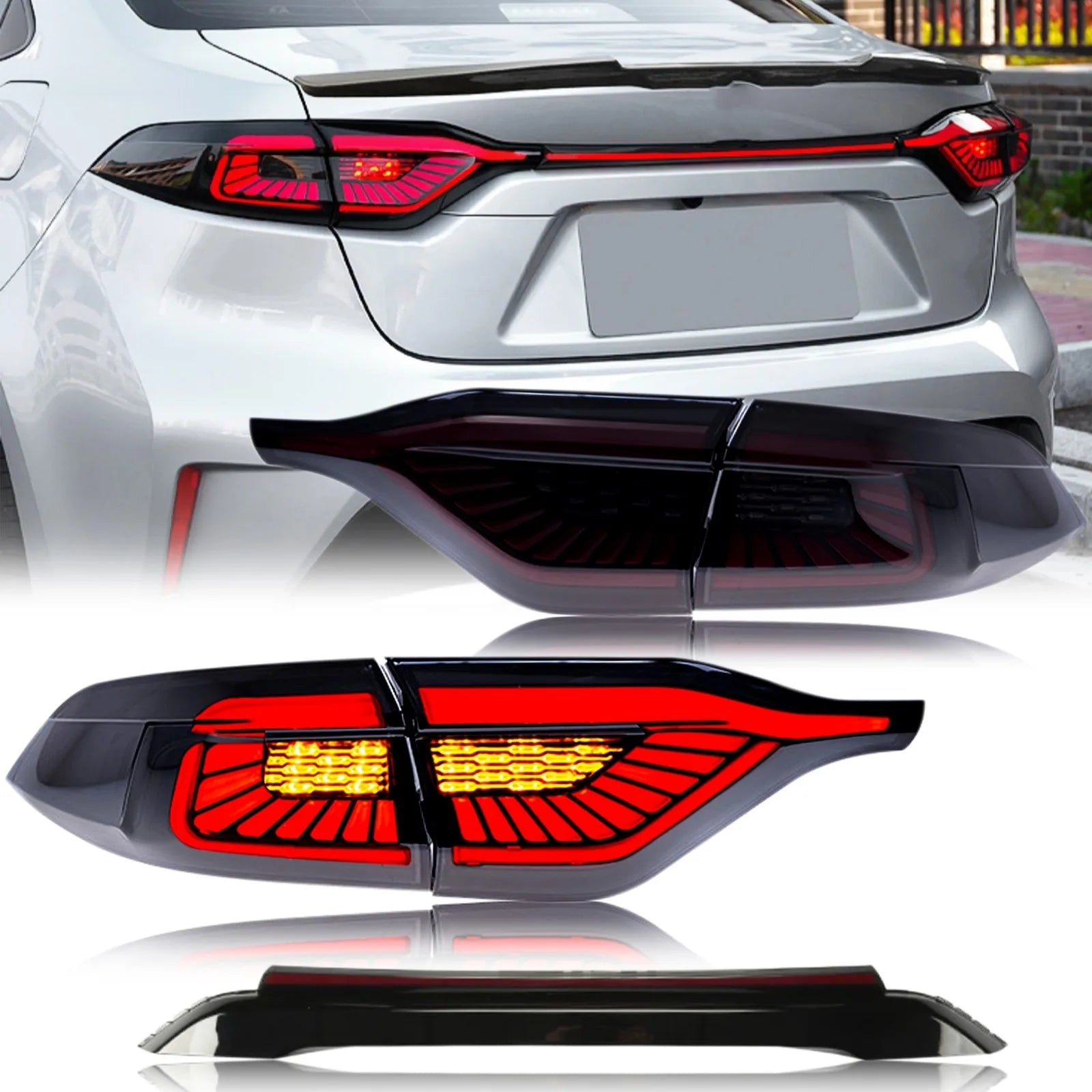 Toyota Corolla E210 Sedan LED Tail Light Set with Center Lamp – 2020–2026