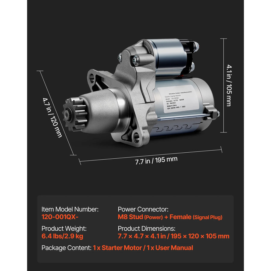 12V Replacement Starter Motor – Select OE & Vehicle Fitments