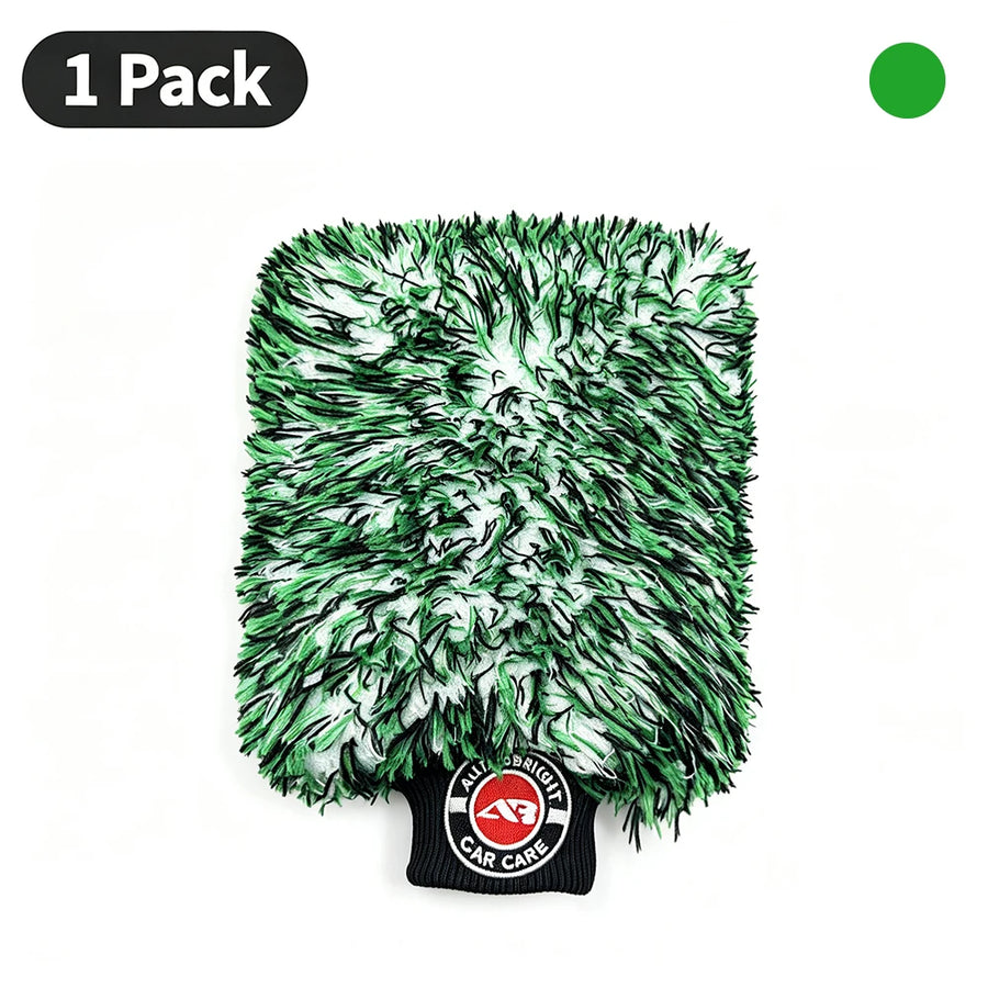 Oversized Plush Microfiber Car Wash Mitt with Wide Cuff