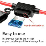 14 AWG Inline Mini Blade Fuse Holders with Fuses – 5 or 10 Pack