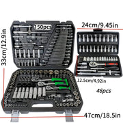 46/150-Piece Automotive Socket and Hand Tool Set