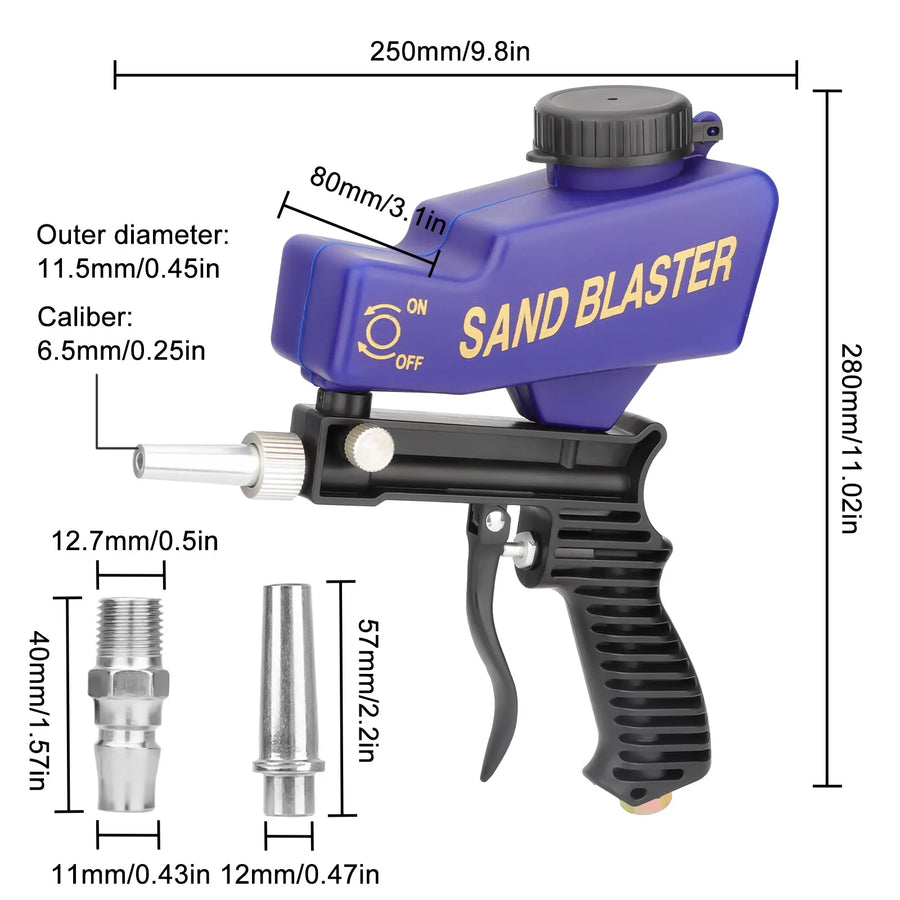 Handheld Gravity-Feed Spot Sandblaster Gun