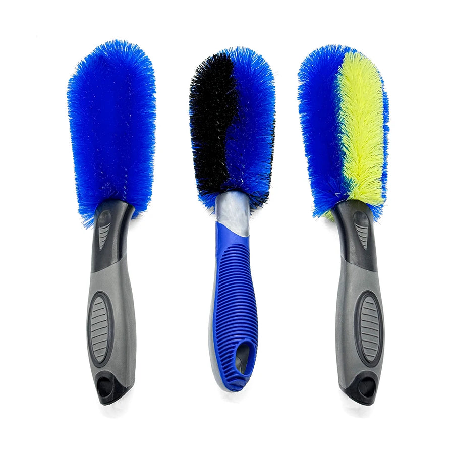 Blue Wheel & Tire Cleaning Brushes - Single or 3-Piece Set