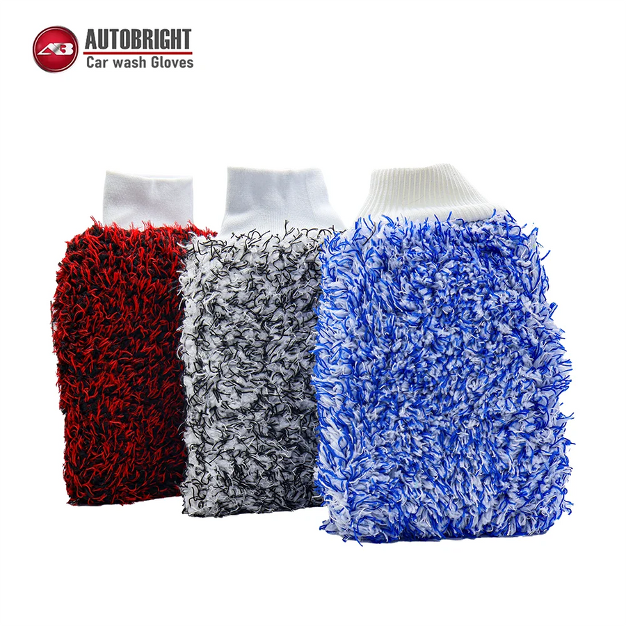 Dual-Sided Microfiber Car Wash Mitts - Color Options