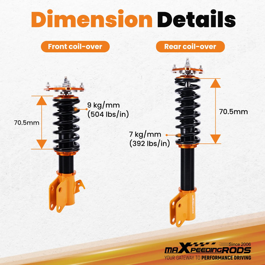 24 Damping Levels Coilover Suspension for Subaru Impreza Wrx Sti Gdb Gda 2002-2007 Shock Absorber Suspension Front Rear Spring