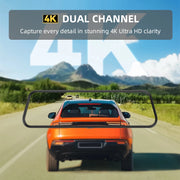 4K Dual Mirror Dash Cam with Wi-Fi App Control, GPS
