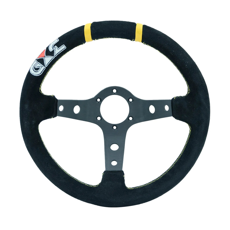 320 mm Suede Deep-Dish 6-Bolt Racing Steering Wheel