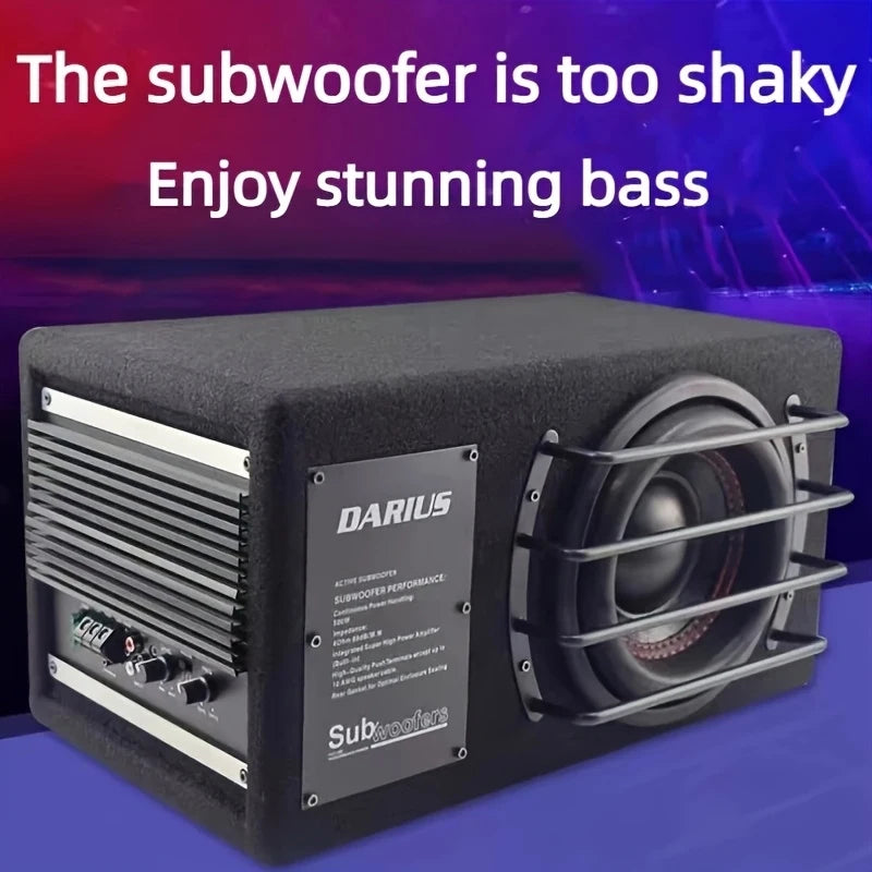 Powered Car Audio Subwoofer with Built-In Amplifier