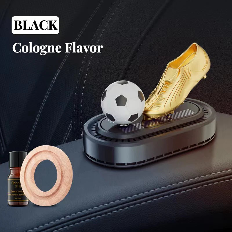Solar-Powered Rotating Football Car Aroma Diffuser